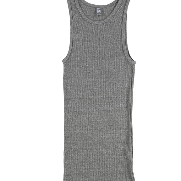 BDG Womens Heathered Ribbed Tank Top, Grey, Medium