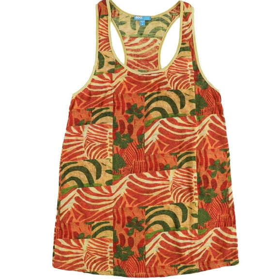 BDG Womens Patchwork Jungle Print Racerback Tank Top, Multicoloured, X-Small