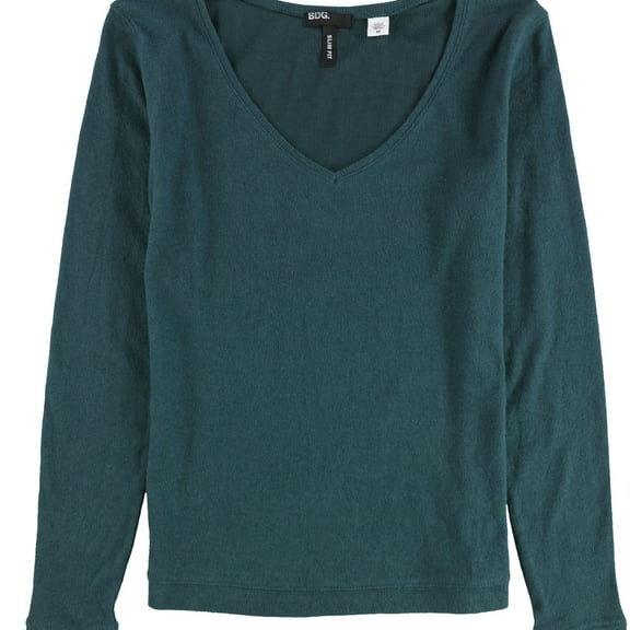 BDG Womens Slim Fit Thermal Pullover Sweater, Green, Medium