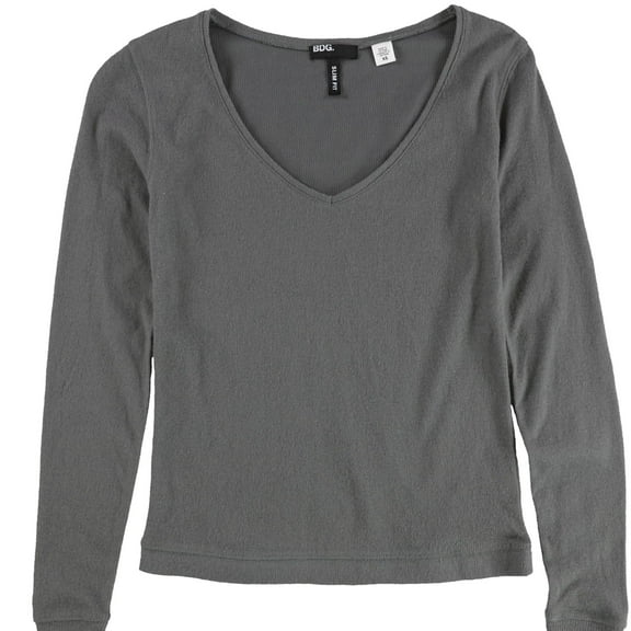 BDG Womens Slim Fit Thermal Pullover Sweater, Grey, X-Small
