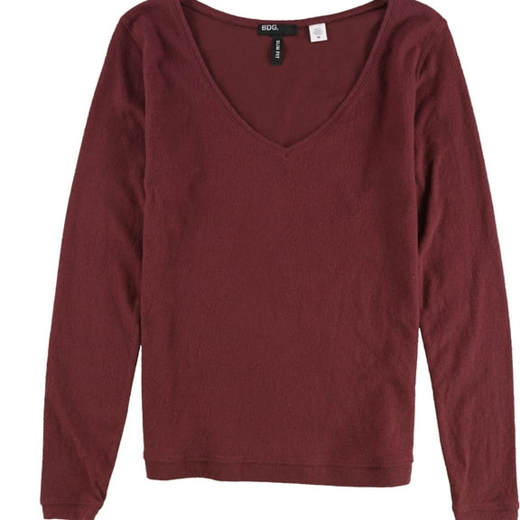 BDG Womens Slim Fit Thermal Pullover Sweater, Red, Medium