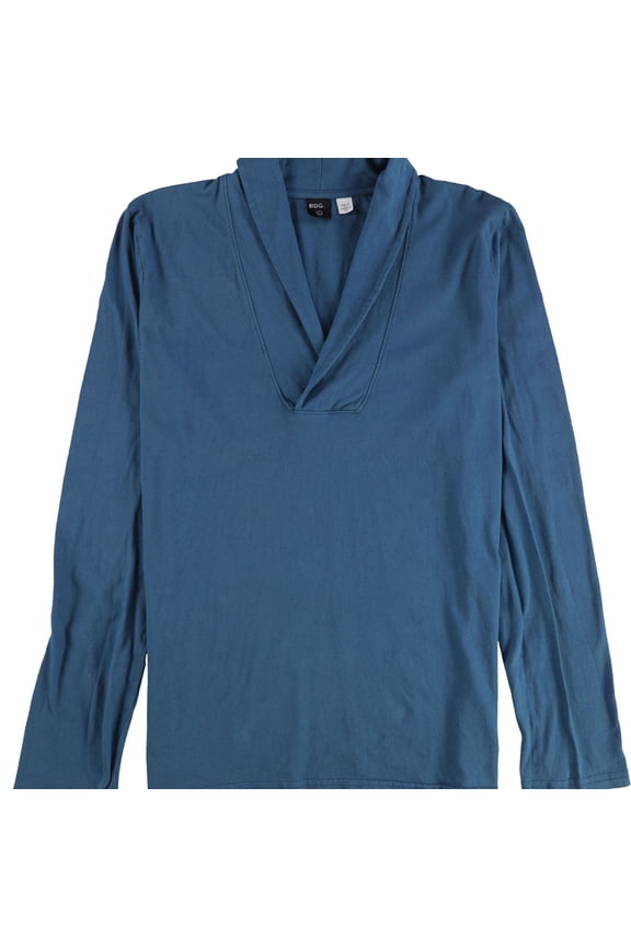 Womens Solid Split-Neck Pullover Blouse, Blue, Small