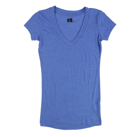 BDG Womens Solid V-Neck Basic T-Shirt, Blue, X-Small