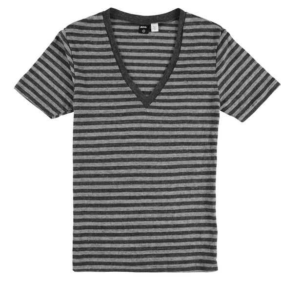 BDG Womens Striped Basic T-Shirt, Grey, Small