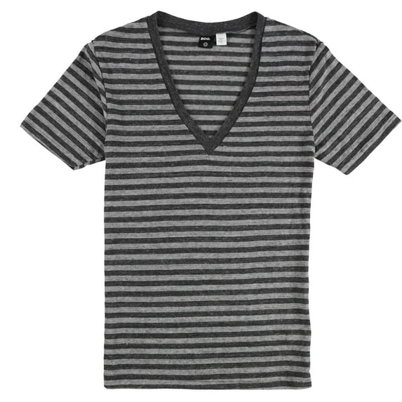BDG Womens Striped Basic T-Shirt, Grey, Small