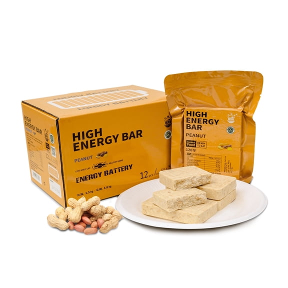 BDH Emergency Food Compressed Biscuits, Peanut Flavor, 20 Year Shelf Life, 5 Day Supply, 12 Packs,  Individually Wrapped Portable Survival Food for Camping Hiking Outdoor Emergency