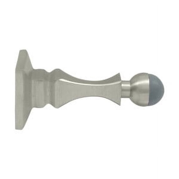 BDH35U15 3-1/2" Baseboard Door Bumper, Solid Brass, Satin Nickel Finish
