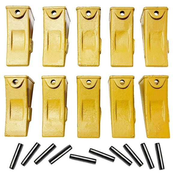 BDI Wear Parts 10 Pack X156L Long Bucket Teeth, Bucket Tooth with P156 Pins Compatible with Skid Steer, Backhoe, Mini Excavators-10Pack