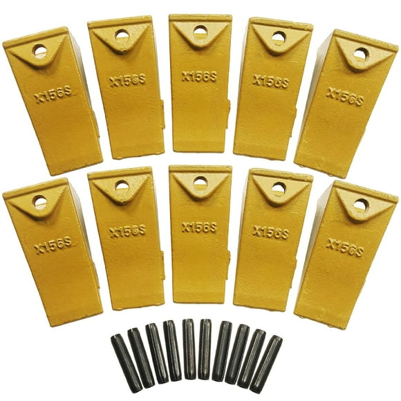 BDI Wear Parts 10 Pack X156S Backhoe Bucket Teeth with Pins for Skid Steer and Mini Excavator Buckets (10PK)