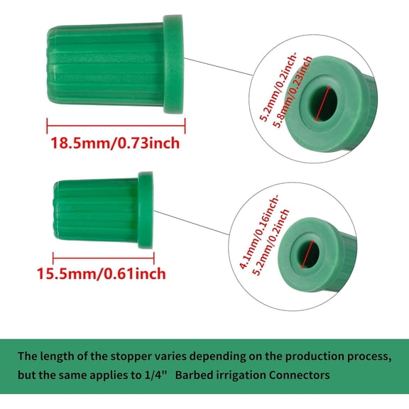 BDIUA-1/4 Barb Connector Plug Cap, Rubber Plug Fitting for 1/4 Hose Irrigation System(40PCS/Pack)