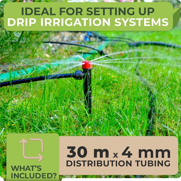 BDIUA-1/4 Drip Irrigation Tubing 100ft - Black Drip Irrigation Hose Push-To-Connect Compatible - for DIY Garden Irrigation System, Misting, or Blank Distribution Tubing for Any Gardening Project