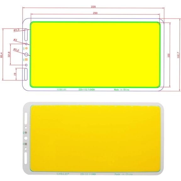 BDIUA-1 Piece Super Bright Tube DC12V 70W 8.6x4.4in COB Panel Strip Module Super Bright LED Light for DIY Outdoor Hiking Camping Lamp Flood Bulb, Warm White 3000K