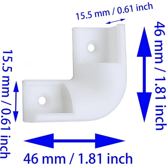 BDIUA-10 PCS Led Aluminum Channel Corner White 90 Degree Internal Corner Connector for V Shape Kitchen Cabinets and LED Aluminum System (16 x 16 mm)