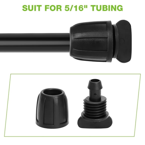 BDIUA-10 Pack 5/16 Drip Irrigation End Cap Connectors, Barbed Lock End Plug Fittings for 5/16 Inch Tubing, Leak-Proof Closure for Garden Hose Drip Line Termination, Easy No-Leak Installation