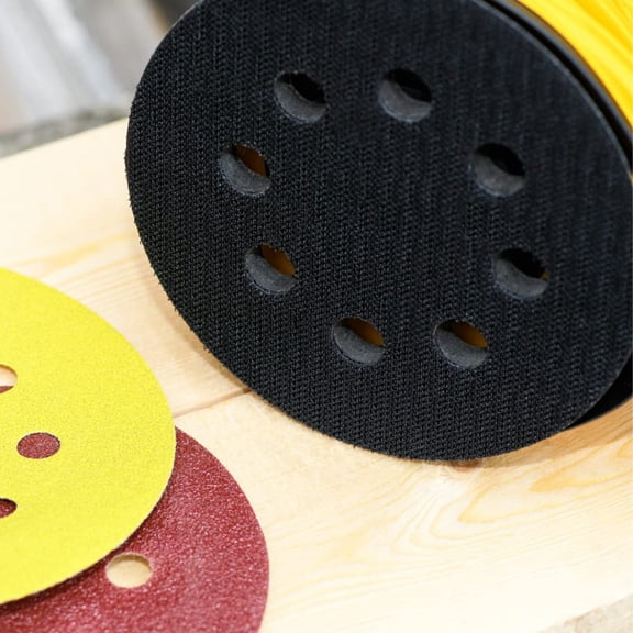 BDIUA-10 Pack Soft Density Interface Pads 5 Inch 8 Holes Hook and Loop Sponge Cushion Buffer Backing Pad Foam Sanding Interface Pads for Orbital Sander Automotive Woodworking Polishing
