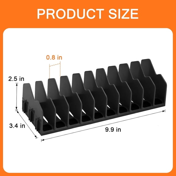 BDIUA-10-Slot Heavy-Duty Plier Organizer Rack, 2-Pack 20 Slots with Non-Slip Base, Expandable Design for Pliers and Tools, Fit Drawers & Toolboxes (2, Black)