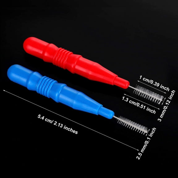 BDIUA-100 Pcs Braces Dental Brush Flosser for Cleaner Interdental Brush Toothpick Tooth Flossing Head Oral Dental Toothpick Cleaners Cleaning Tool(Red and Blue)