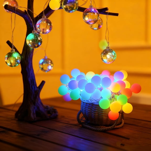 BDIUA-100LED Connectable String Lights Indoor Outdoor for Bedroom, 33ft Multicolor Fairy Lights with Remote & Timer, Plug in 8 Modes Waterproof Globe Hanging Twinkle Light for Room Classroom Wedding