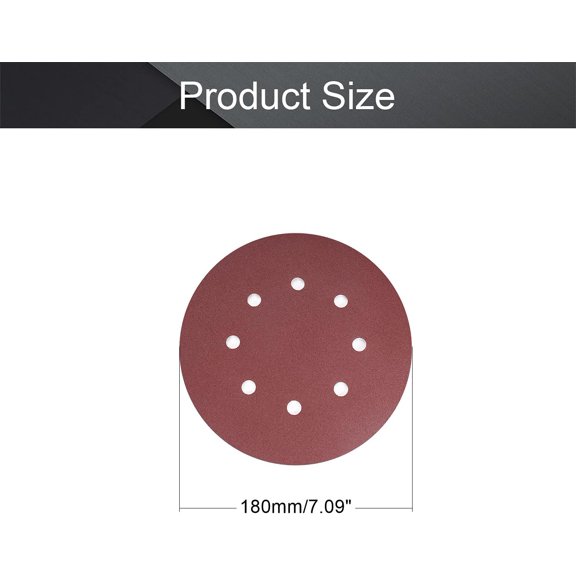 BDIUA-10Pcs Sanding Discs, 7 Inch 8 Hole Hook & Loop Sanding Disc, 150Grit Flocking Sandpaper, for Random Orbit Sander