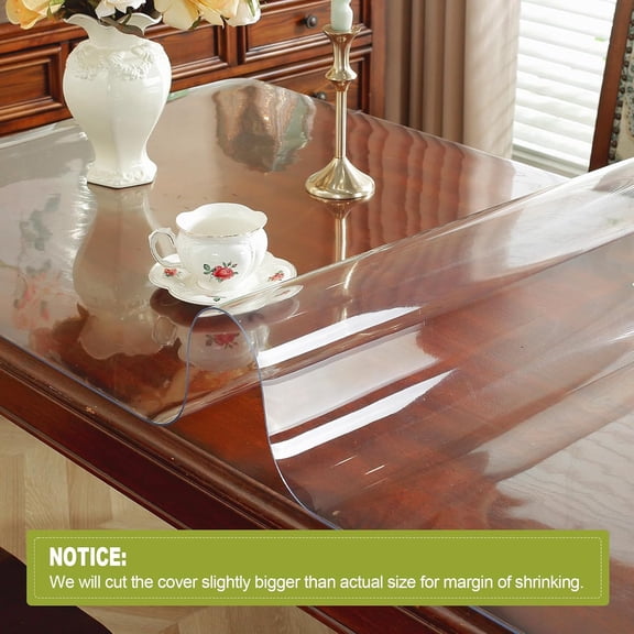 BDIUA-14 x 30 Inch Clear Table Cover Protector, 2mm Thick Clear Plastic Table Cover, Waterproof Dining Table Protector, PVC Vinyl Desk Mat Pad for Coffee, Dining, Dresser & Nightstand Tops