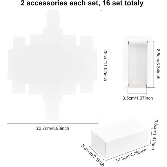 BDIUA-16PCS White Kraft Packaging Drawer Box 4x2x1.4 Inch Cardboard Present Box for Lipstick, Small Perfume Essential Oil Bottle