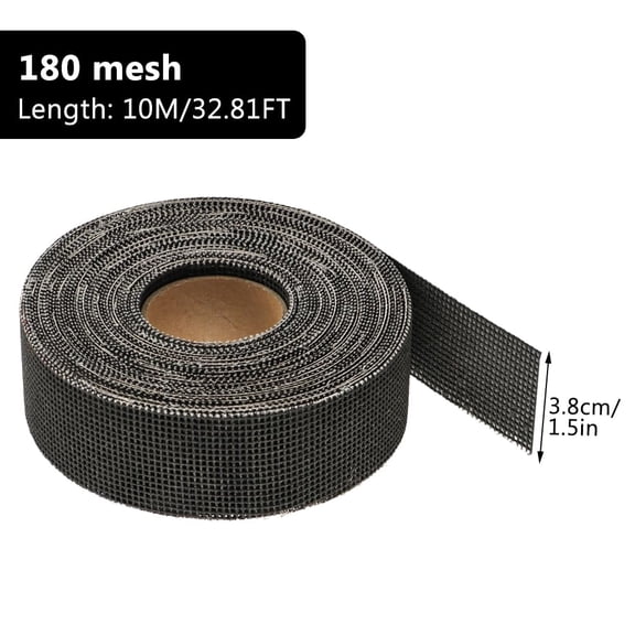 BDIUA-180 Grit Mesh Sandpaper Roll, 1-1/2" x 11 Yard Double-Sided Silicon Carbide Sanding Mesh, Plumbing Sanding Cloth for Copper Pipe, Wood and Metal (32.8 Ft Length)