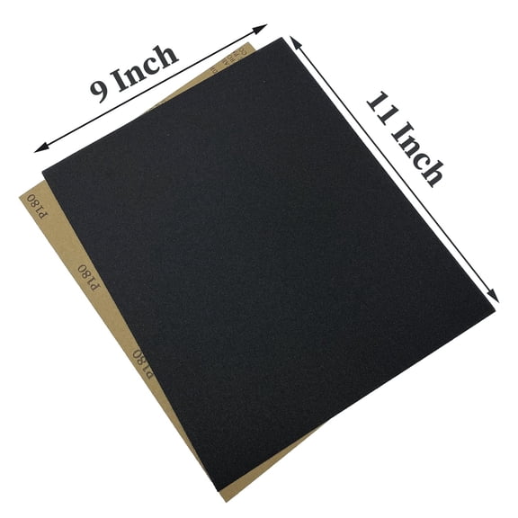 BDIUA-180 Grit Wet Dry Sandpaper, 9 x 11 Inch Sanding Sheets, 10PCS Premium Silicon Carbide Sand Paper for Wood Metal Ceramic or Auto Polishing and Scratches Removing