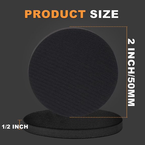BDIUA-2 Inch Interface Pad: 9 Pack Hook & Loop Foam Sanding Discs Backing Pads Replacement for Mini RO Sander Detail Sanding,Soft Density Sponge Round Cushion Buffer