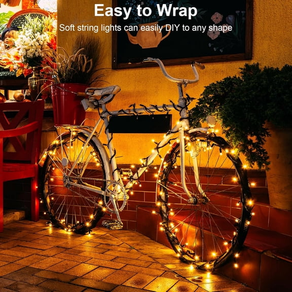 BDIUA-2 Pack Battery Operated String Lights, 13.2Ft 40 LED Green Wire Fairy String Lights, Waterproof Fairy Lights for Xmas Tree Wreaths Garden Wedding Party Decor (Warm White)