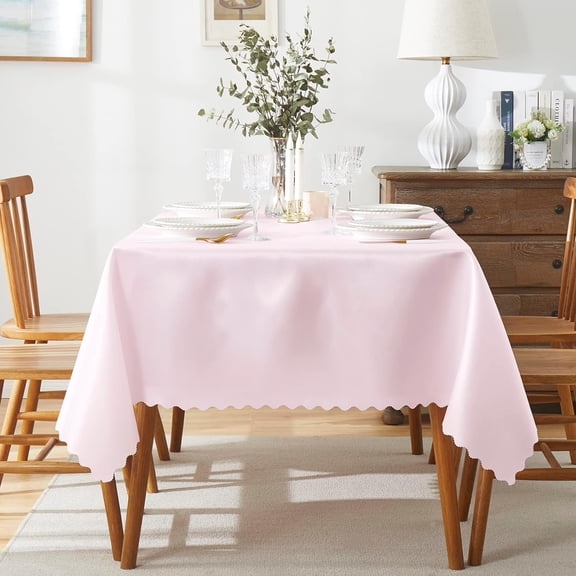 BDIUA-2 Pack Light Pink Satin Tablecloth 54 x 54 Inches Square Table Cloth Overlay Satin Table Cover Bright Smooth Fabric Decoration for Wedding Banquet Party Dining
