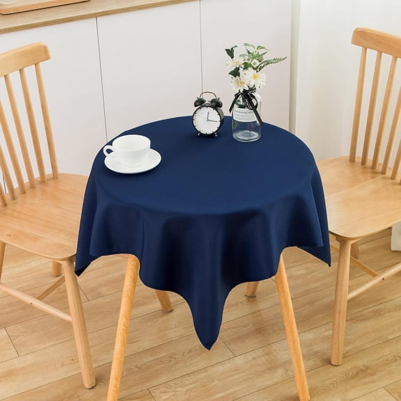 BDIUA-2 Pack Small Square Table Cloth 36X36 Inch Navy Washable Fabric Tablecloth Polyester Solid Table Cover for Night Stand End Table Side Table Outdoor Indoor