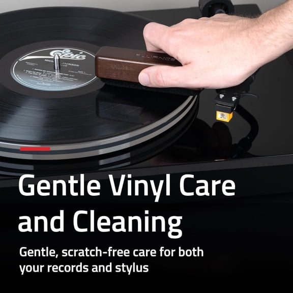 BDIUA-2-in-1 Vinyl Record & Stylus Cleaning Kit with Velvet Record Brush and Turntable Stylus Brush - Vinyl Cleaning Kit and Stylus Cleaner Brush to Preserve Sound Quality (VB63)
