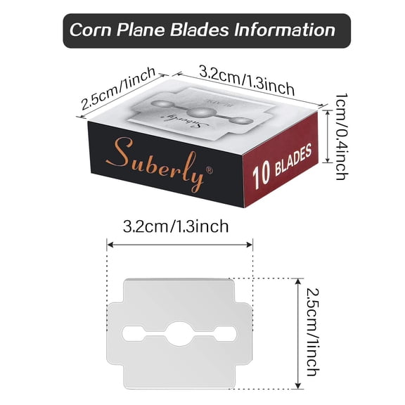 BDIUA-200 Pieces Callus Shaver Replacement Blades Corn Plane Stainless Steel Blades for Removing Callus Foot Care and Pedicure Tools
