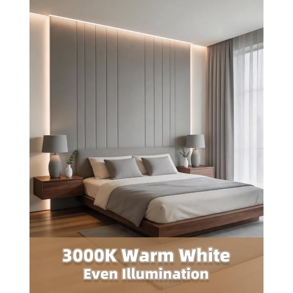 BDIUA-20ft LED Strip Lights with Remote, 3000K Warm Dimmable Tape Lights, 12V 360 LEDs 2835 Strong Adhesive Rope Lights for Cabinet Kitchen Ceiling Closet Vanity Mirror Stairway Basement