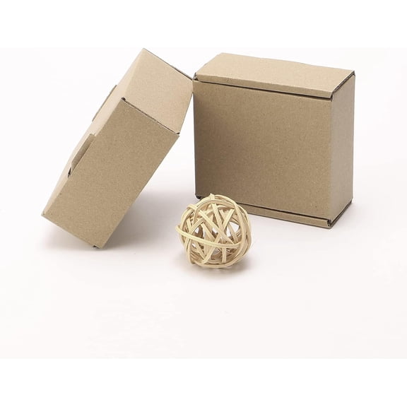 BDIUA-20pcs Mini Packing Boxes, Kraft Paper Boxes, 1.5 mm Thick for shipping, Storaging Small items, 3.38 * 3.38 * 1.53 inches Kraft Brown Boxes for Storage