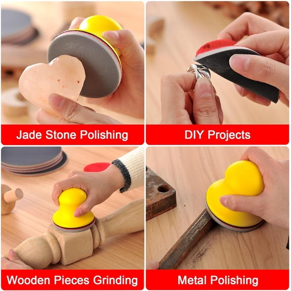 BDIUA-20pcs Sanding Sponge Set, 3 Inch Foam Sanding Pads, 320Grit Hand Sander Block, Reusable Wet Dry Sandpaper Block for Wood, Drywall, Metal, Auto Polishing & Curved Surfaces Compatible with Drill