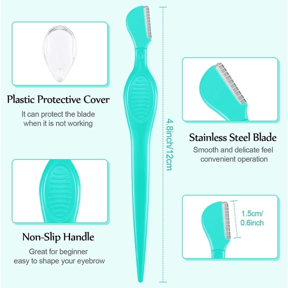 BDIUA-21 Pcs Eyebrow Razor Eyebrow Shaver Facial Razor Multipurpose Face Trimmers with Precision Cover for Women Makeup Care Tools(Green, Blue, Yellow)