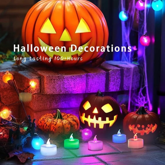 BDIUA-24 Pack LED Tea Lights Candles, 7 Color Changing Flameless Candles (Multi-Color -24pcs)