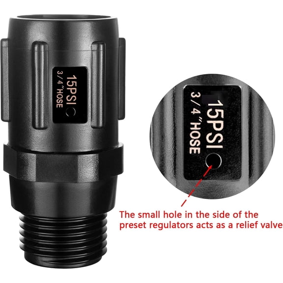 BDIUA-2pcs Garden Hose Pressure Regulator 15 PSI, 3/4" FHT  3/4 MHT, Pressure Reducer, Great for Drip Irrigation System Distributing Regulator drip Irrigation Parts emitters for drip line
