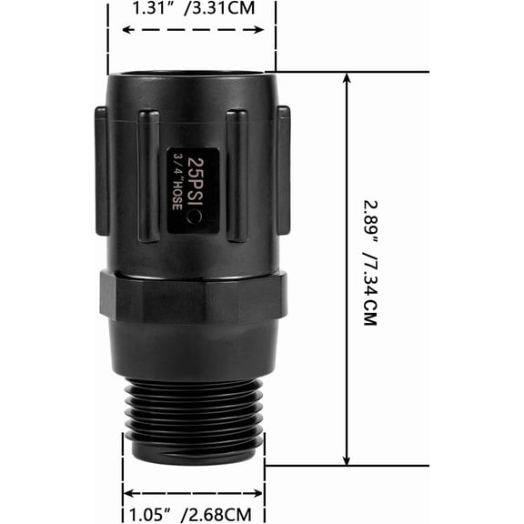 BDIUA-2pcs Garden Hose Pressure Regulator 25 PSI, 3/4" FHT  3/4 MHT, Pressure Reducer, Great for Drip Irrigation System Distributing Regulator drip Irrigation Parts emitters for drip line (2 Pack)
