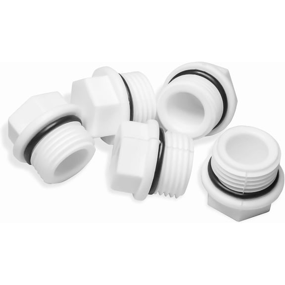 BDIUA-3/4" PVC Pipe Male Thread Plug 3/4 inch Pipe Fitting End Caps Connector Plug Garden Hose Water Tubing Stopper Prevent Leakage - 5pcs (White)
