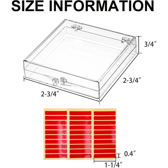 BDIUA-30 Pack Press on Nails Box, Clear Acrylic Press on Nail Storage Packaging Case, Empty Nail Containers with Adhesive Tapes for Press ons Fake Nail Art Salon Business Supplies
