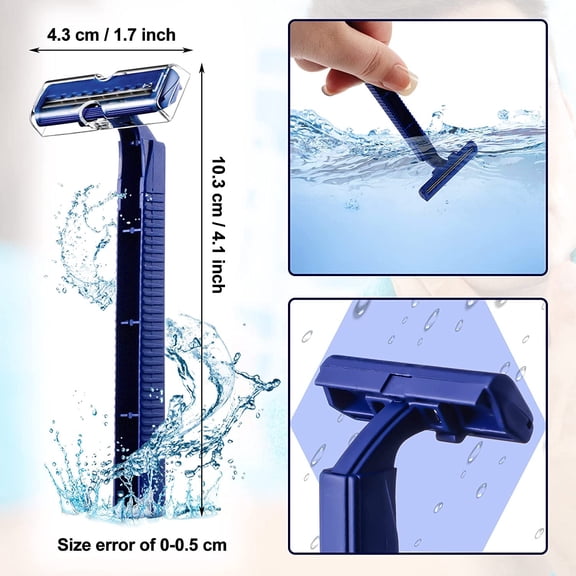 BDIUA-30 Pieces Disposable Razors Bulk Individually Wrapped Disposable Safety Twin Blade Razors with Clear Safety Cap for Travel Hotels Motels Beauty Salons Homes