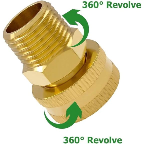 BDIUA-3PCS Brass Garden Hose Swivel Adapter 3/4" GHT Female to 1/2" NPT Male Garden Hose to Pipe Fittings Connect Garden Pipe Joint Repair Fittings