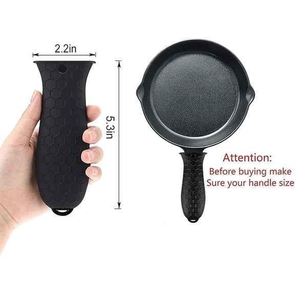 BDIUA-4 Pcs Silicone Hot Handle Holder, Potholder for Cast Iron Skillets, Non-Slip Rubber Pot Handle Sleeve Heat Resistant for Frying Pans & Griddles Sleeve Grip Handle Cover,Metal cookware Handles,