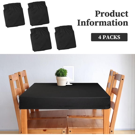 BDIUA-4 Pieces Card Table Covers Stretchable Fitted Cocktail Card Tablecloth Elastic Edge Tablecloth Cover Spandex for Home Coffee Bar Kitchen Supplies(34 x 34 Inch)
