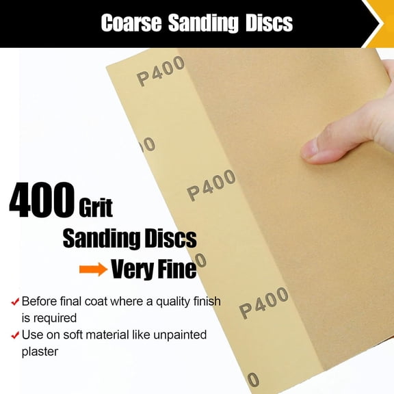 BDIUA-400 Grit Sand Paper 9" x 11", 12 Sheets Premium Aluminum Oxide Sandpaper for Wood Metal Furniture, Cut-to-Size Sheets for Hand Sander & Sanding Block
