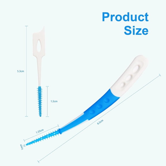 BDIUA-444PCS Dental Picks for Teeth Cleaning Health,Dual-Use Toothpicks and Angled Disposable Interdental Brushes, Blue