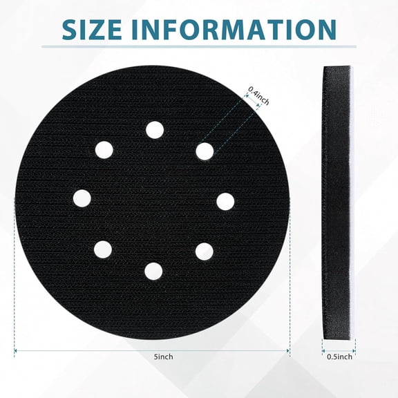 BDIUA-5 Inch 8 Holes Orbital Interface Pads, 6pcs Foam Sanding Pads for Orbital Sander, Interface Pads with Cushion Sponge