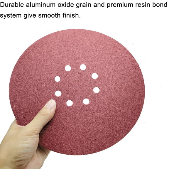 BDIUA-50 PCS 9 Inch 8 Hole 60 Grit Drywall Sanding Discs, 9" High-Performance Sandpaper Discs with Hook & Loop Backing, Fast Cutting Aluminum Oxide Abrasive for Drywall Power Sander, Wood